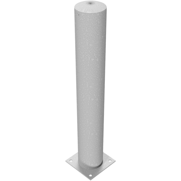 Barrier bollard | Steel tube  152 x 3.2 mm | stationary | for dowel fixing | hot-dip galvanized | total length: 1000 mm | with steel cap for bolting